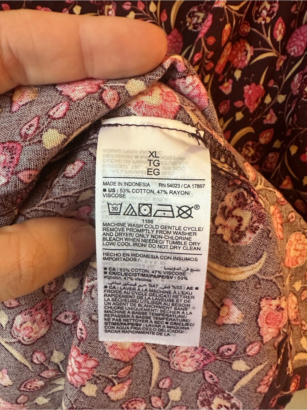 NWT Old Navy V-Neck Swing Mini Dress Large Burgundy Babydoll Floral Paisley XL - Picture 4 of 4